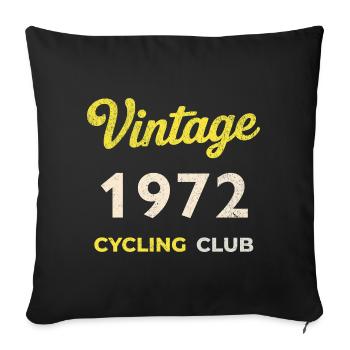 Vintage 1972 – Cycling Club Retro Geburtsjahr - Sofakissenbezug 45 x 45 cm - Schwarz - Vorne