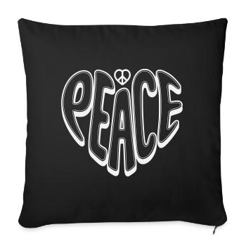 Peace Graffiti mit Peacezeichen  - Sofakissenbezug 45 x 45 cm - Schwarz - Vorne