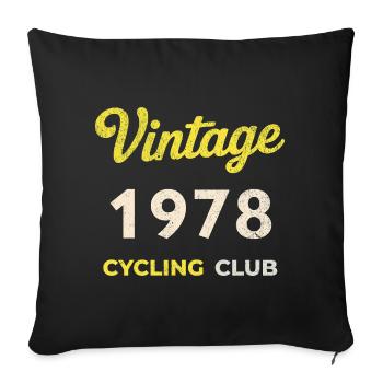 Millésime 1978 – Année de naissance rétro du Cycling Club - Housse de coussin décorative 45 x 45 cm - noir - Devant