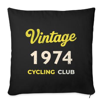 Millésime 1974 – Année de naissance rétro du Cycling Club - Housse de coussin décorative 45 x 45 cm - noir - Devant