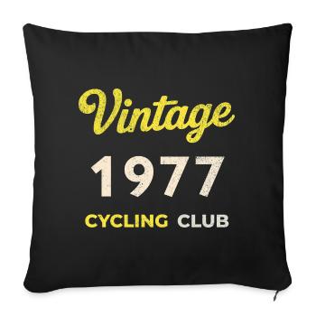 Vintage 1977 – Cycling Club Retro Birth Year - Sofa pillowcase 17,3'' x 17,3'' (45 x 45 cm) - black - Front