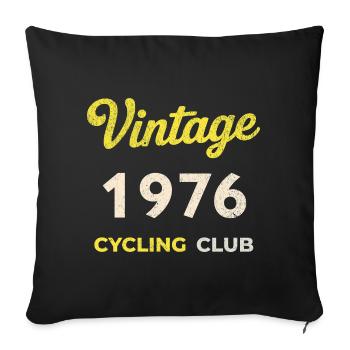 Millésime 1976 – Année de naissance rétro du Cycling Club - Housse de coussin décorative 45 x 45 cm - noir - Devant