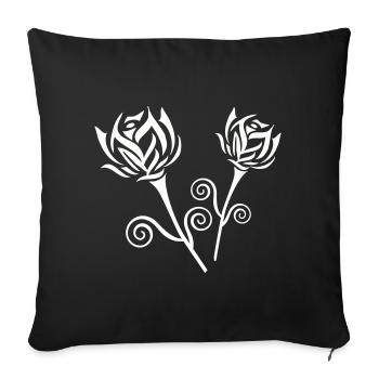 Roses - Sofa pillowcase 17,3'' x 17,3'' (45 x 45 cm) - black - Front