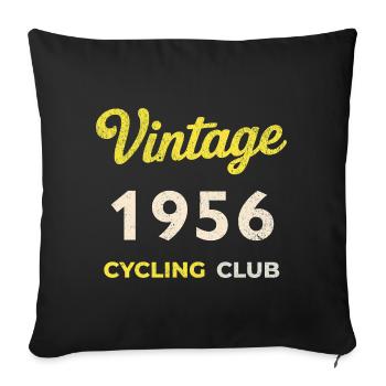 Vintage 1956 – Cycling Club Retro Geburtsjahr - Sofakissenbezug 45 x 45 cm - Schwarz - Vorne