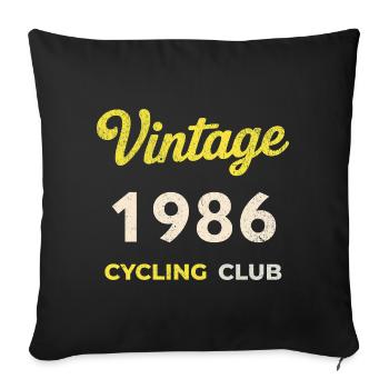 Millésime 1986 – Année de naissance rétro du Cycling Club - Housse de coussin décorative 45 x 45 cm - noir - Devant