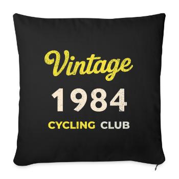 Année de naissance rétro du Cycling Club 1984 - Housse de coussin décorative 45 x 45 cm - noir - Devant