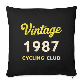 Millésime 1987 – Année de naissance rétro du Cycling Club - Housse de coussin décorative 45 x 45 cm - noir - Devant