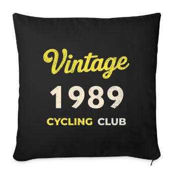 Millésime 1989 – Année de naissance rétro du Cycling Club - Housse de coussin décorative 45 x 45 cm - noir - Devant