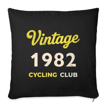 Vintage 1982 – Cycling Club Retro Geburtsjahr - Sofakissenbezug 45 x 45 cm - Schwarz - Vorne