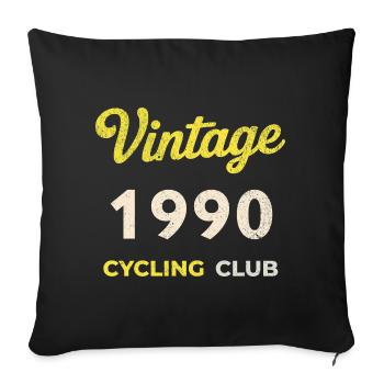 Vintage 1990 – Cycling Club Retro Birth Year - Sofa pillowcase 17,3'' x 17,3'' (45 x 45 cm) - black - Front