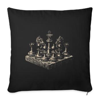 Vintage Chess Design for Chess Lovers Classic - Sofa pillowcase 17,3'' x 17,3'' (45 x 45 cm) - black - Front