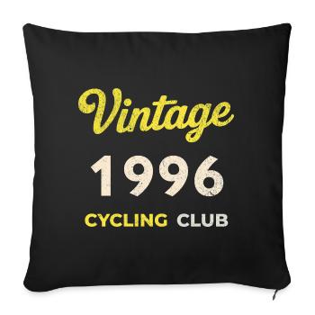 Millésime 1996 – Année de naissance rétro du Cycling Club - Housse de coussin décorative 45 x 45 cm - noir - Devant