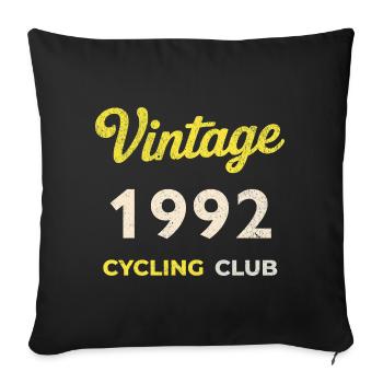 Vintage 1992 – Cycling Club Retro Birth Year - Sofa pillowcase 17,3'' x 17,3'' (45 x 45 cm) - black - Front