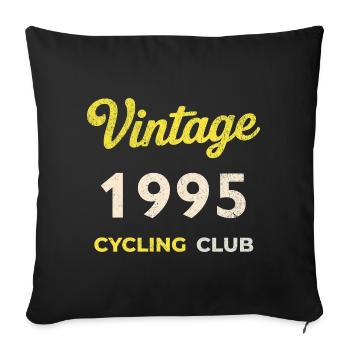 Millésime 1995 – Année de naissance rétro du Cycling Club - Housse de coussin décorative 45 x 45 cm - noir - Devant