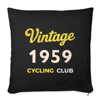 Millésime 1959 – Année de naissance rétro du Cycling Club - Housse de coussin décorative 45 x 45 cm - noir - Devant