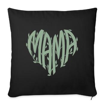 Font nature du cœur de maman - Housse de coussin décorative 45 x 45 cm - noir - Devant