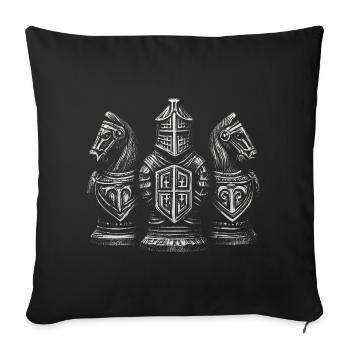 Chess Knight Medieval Figures for Men - Sofa pillowcase 17,3'' x 17,3'' (45 x 45 cm) - black - Front