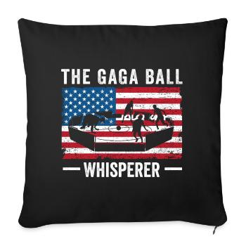 Gaga Ball Whisperer USA Flag - Sofa pillowcase 17,3'' x 17,3'' (45 x 45 cm) - black - Front