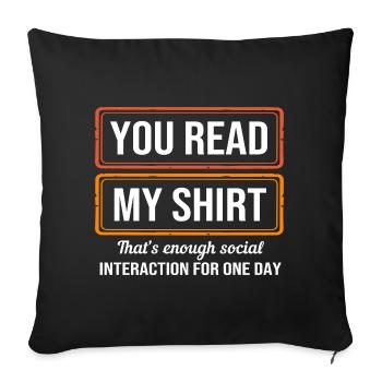 Anxiety Anxious Scaredy Introvert - Sofa pillowcase 17,3'' x 17,3'' (45 x 45 cm) - black - Front