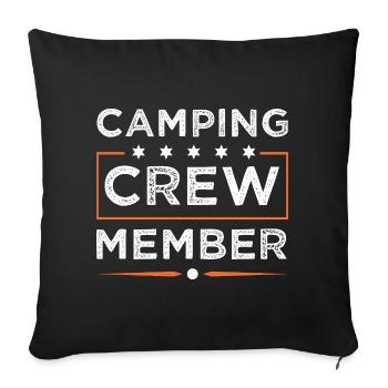 Camping Crew - Sofakissenbezug 45 x 45 cm - Schwarz - Vorne