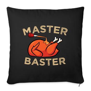 Master Baster Graphique drôle de cuisine BBQ Dinde - Housse de coussin décorative 45 x 45 cm - noir - Devant