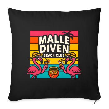 Malle Diven Beach Club Flamingo Mallorca Party - Sofa pillowcase 17,3'' x 17,3'' (45 x 45 cm) - black - Front