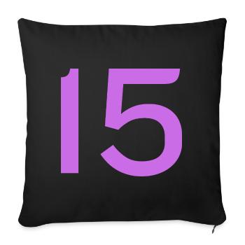 15 - Sofa pillowcase 17,3'' x 17,3'' (45 x 45 cm) - black - Front