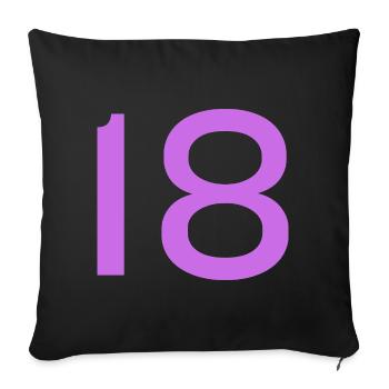 18 - Sofa pillowcase 17,3'' x 17,3'' (45 x 45 cm) - black - Front