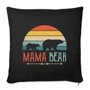 Mama Bear Sunset Family Silhouette - Sofa pillowcase 17,3'' x 17,3'' (45 x 45 cm) - black - Front