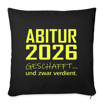 Abitur 2026 made - Sofa pillowcase 17,3'' x 17,3'' (45 x 45 cm) - black - Front