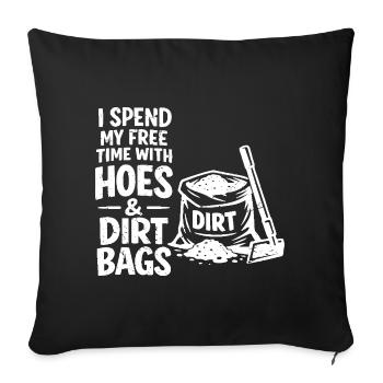 Je passe mon temps libre avec des filles et des - Housse de coussin décorative 45 x 45 cm - noir - Devant