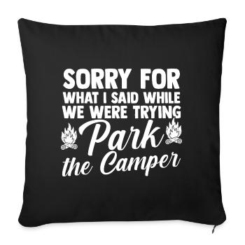 Camping Bonfire Camp Life Forest Camper - Sofa pillowcase 17,3'' x 17,3'' (45 x 45 cm) - black - Front