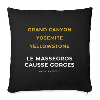 Le Massegros Causse Gorges Lozère - Grand Canyon - Housse de coussin décorative 45 x 45 cm - noir - Devant