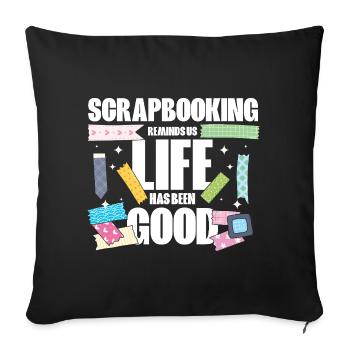 Souvenirs de scrapbooking - Housse de coussin décorative 45 x 45 cm - noir - Devant