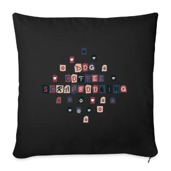 Hund Kaffee Scrapbooking - Sofakissenbezug 45 x 45 cm - Schwarz - Vorne