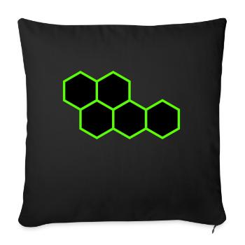 Hexagones - Housse de coussin décorative 45 x 45 cm - noir - Devant