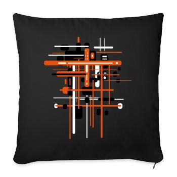 Bauhaus Construction Site - Pattern Abstract - Sofa pillowcase 17,3'' x 17,3'' (45 x 45 cm) - black - Front