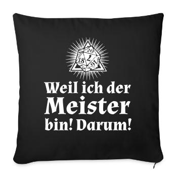 Rollenspiel Meister Gamemaster - Sofakissenbezug 45 x 45 cm - Schwarz - Vorne