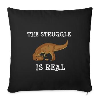 Trex Dinosaur Funny - Sofa pillowcase 17,3'' x 17,3'' (45 x 45 cm) - black - Front