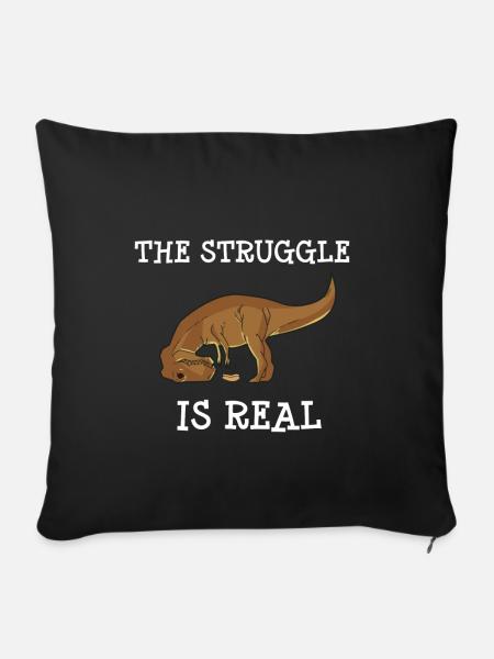 Trex Dinosaurier Lustig - Sofakissenbezug 45 x 45 cm - Schwarz