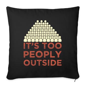 Introvert - Sofa pillowcase 17,3'' x 17,3'' (45 x 45 cm) - black - Front