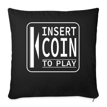 Insert Coin retro design - Sofa pillowcase 17,3'' x 17,3'' (45 x 45 cm) - black - Front