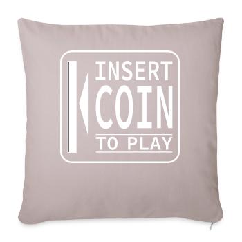Insert Coin retro design - Sofa pillowcase 17,3'' x 17,3'' (45 x 45 cm) - light taupe - Front