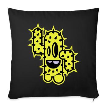 cactus hauts cinq comique - Housse de coussin décorative 45 x 45 cm - noir - Devant