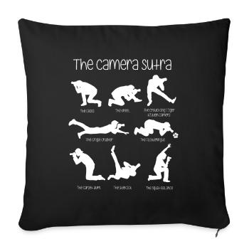 Camera Sutra Lustiges Fotograf Kameramann Geschenk - Sofakissenbezug 45 x 45 cm - Schwarz - Vorne