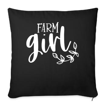 Farm girl white - Sofa pillowcase 17,3'' x 17,3'' (45 x 45 cm) - black - Front