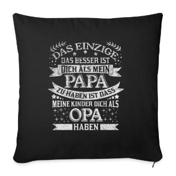 Super T-shirt pour grand-père et grand-père avec fierté - Housse de coussin décorative 45 x 45 cm - noir - Devant