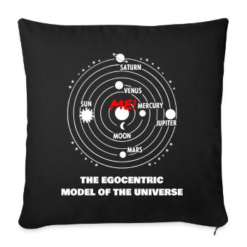 Modèle égocentrique de l'univers - Worldview Physics - Housse de coussin décorative 45 x 45 cm - noir - Devant