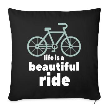 Vélo dit - Housse de coussin décorative 45 x 45 cm - noir - Devant