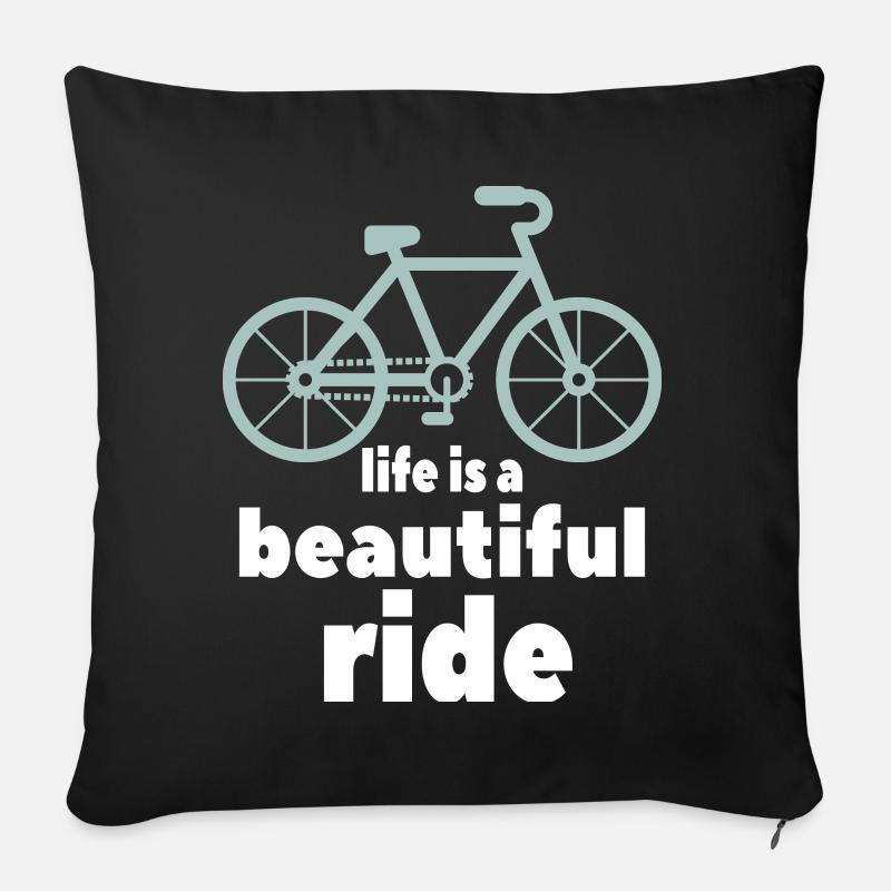 Fahrrad Spruch - Sofakissenbezug 45 x 45 cm - Schwarz